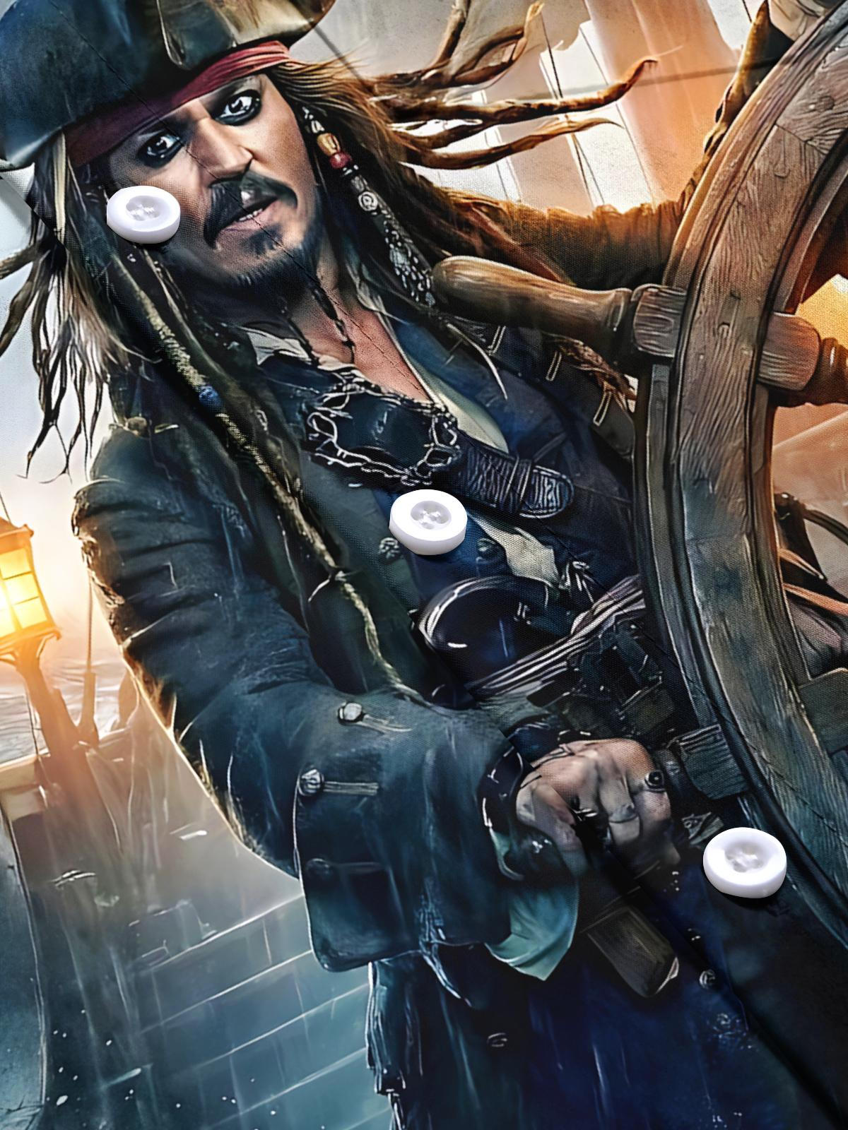 Pirate Print Men's Pocket Short Sleeve Shirts