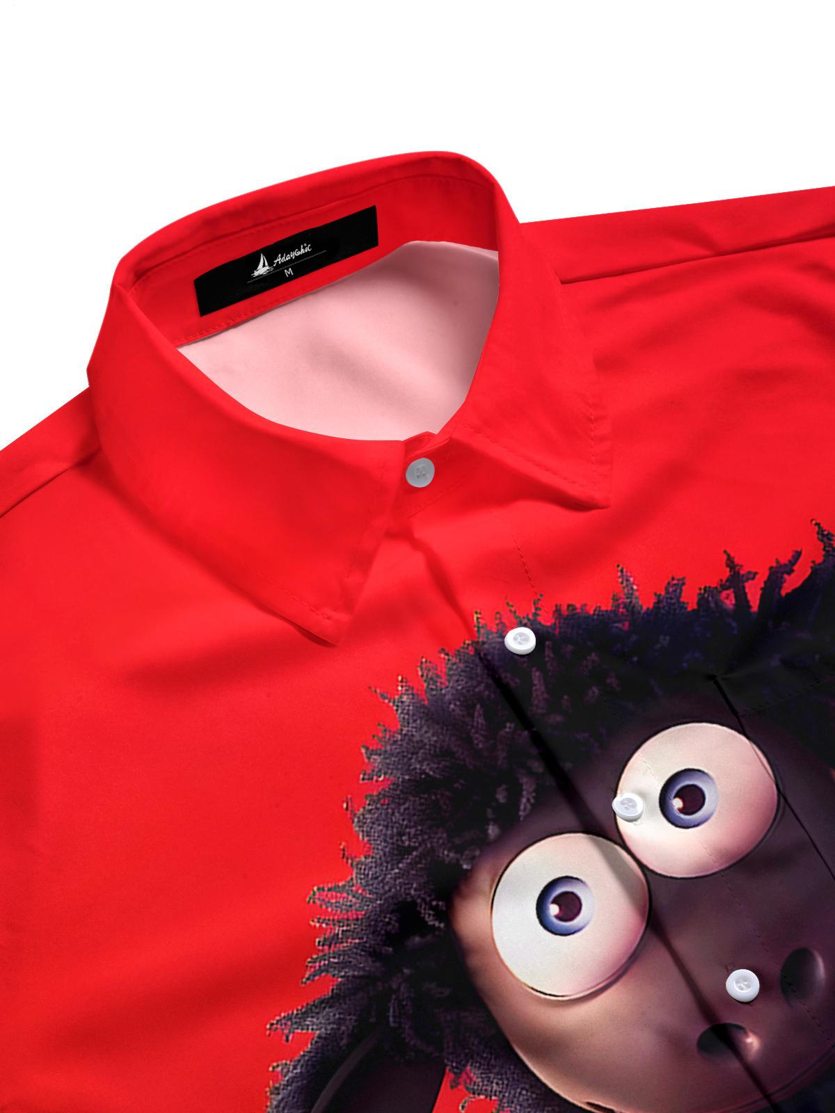 Sheep Floral Men's Pocket Short Sleeve Shirts