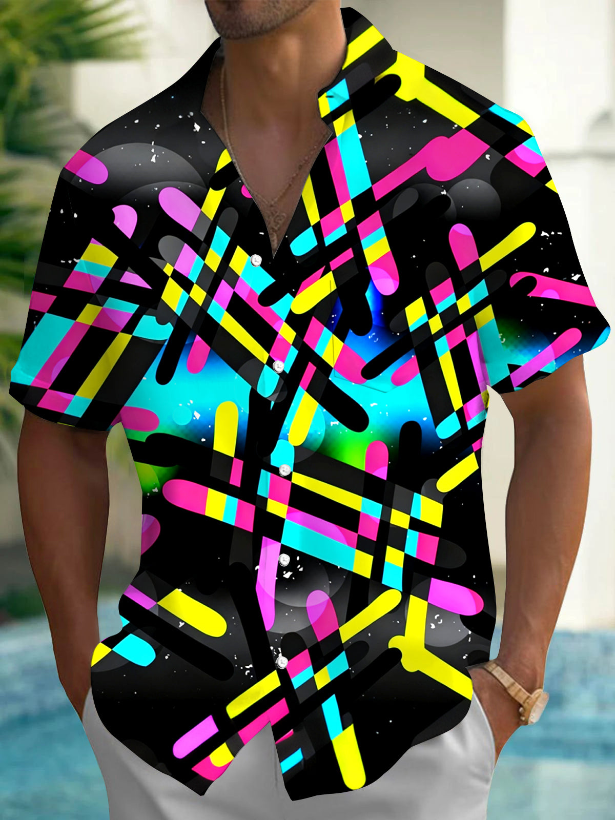 men's tie dye shirt front view
