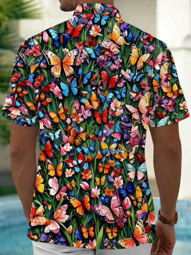 men's nature print shirt back view