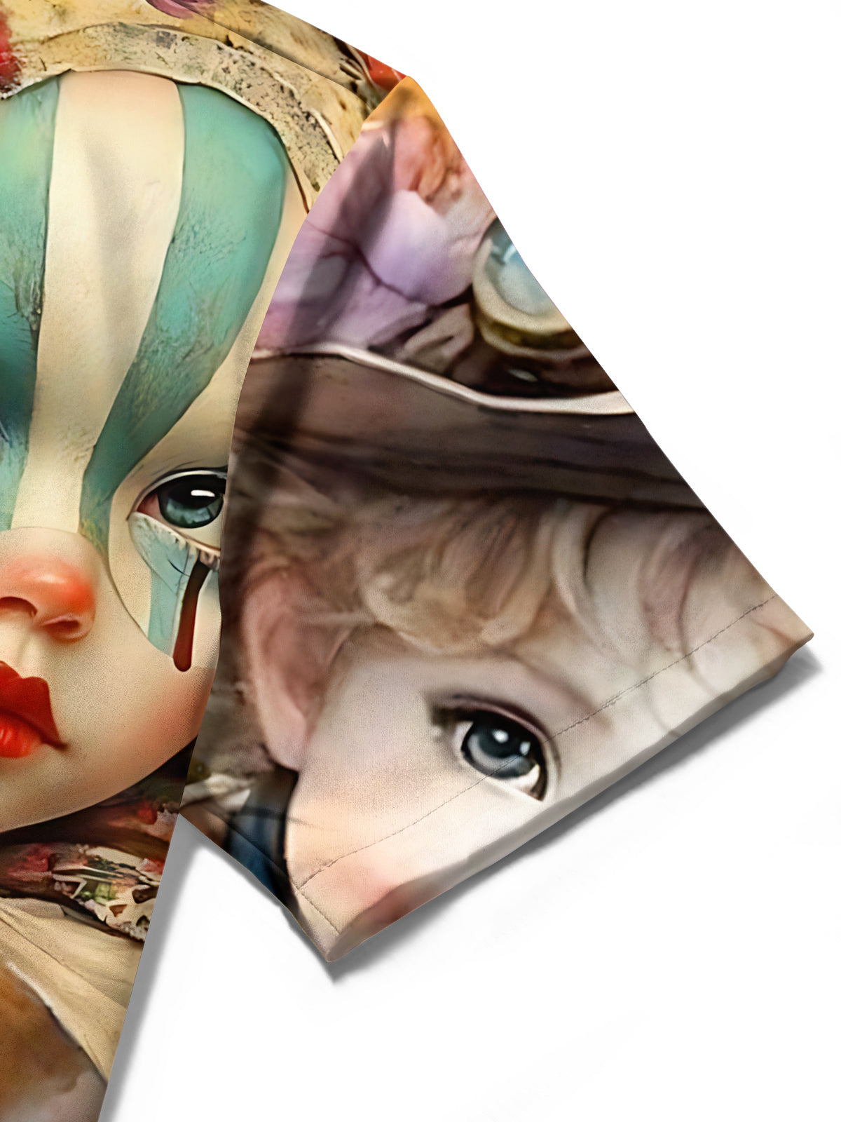 Vintage Clown Print Men's Pocket Short Sleeve Shirts