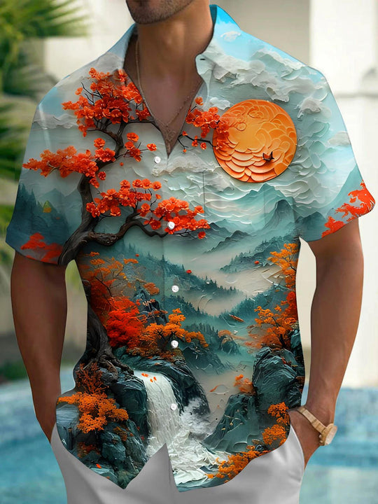 men's floral shirt front view