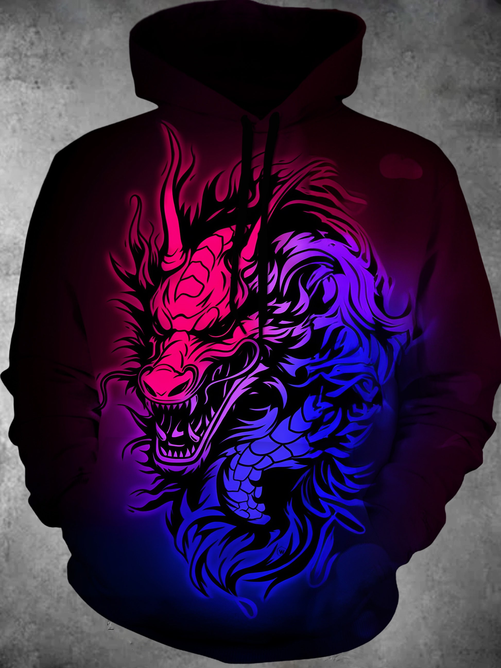 Dragon Long Sleeve Hooded Pocket Men's Top