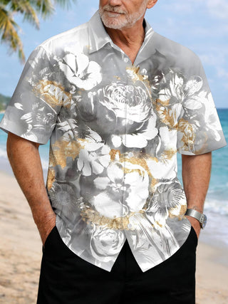 men's floral shirt front view