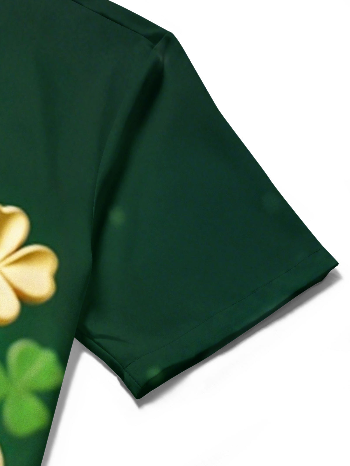 St. Patrick's Day Goblin Four-Leaf Clover Print Men's Pocket Short Sleeve Shirts