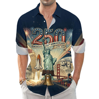 men's button up shirt Independence Day view 25