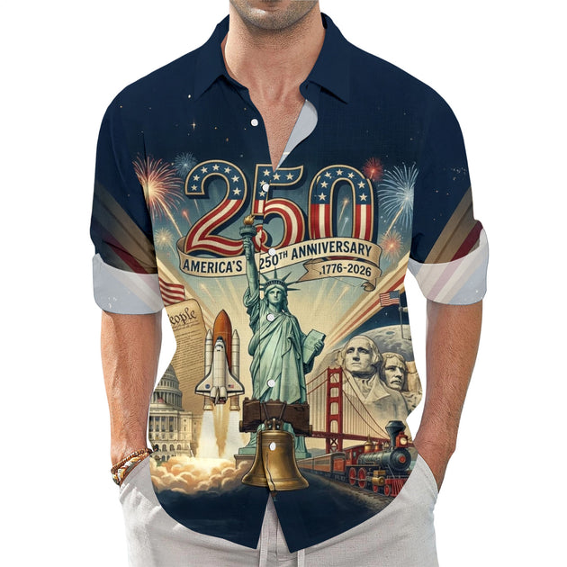men's button up shirt Independence Day view 25