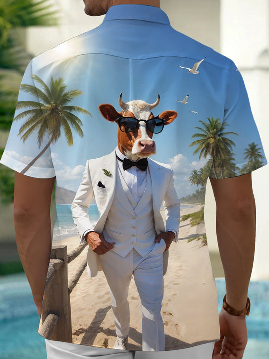 men's aloha shirt back view