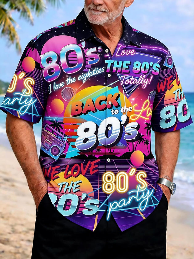 men's Hawaiian shirt front view tropical beach vacation