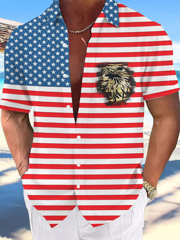 men's patterned sweater shirt front view Independence Day