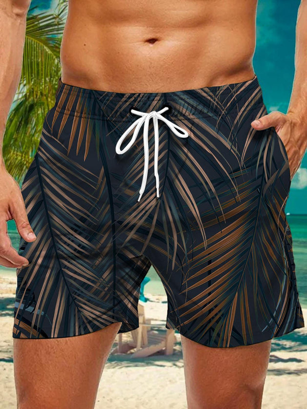 men's Hawaiian casual pants front view tropical beach vacation