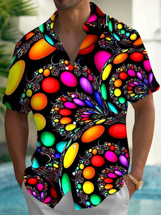 Abstract Men's Pocket Short Sleeve Shirts