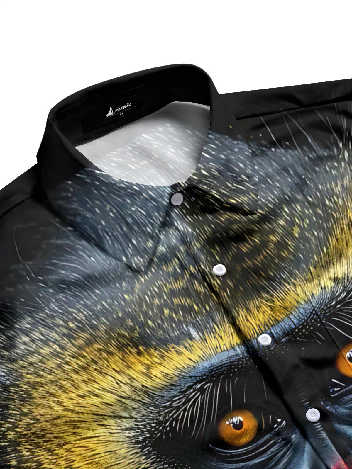 Monkey Print Men's Pocket Short Sleeve Shirts