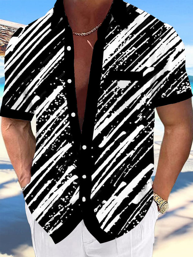men's patterned sweater shirt front view