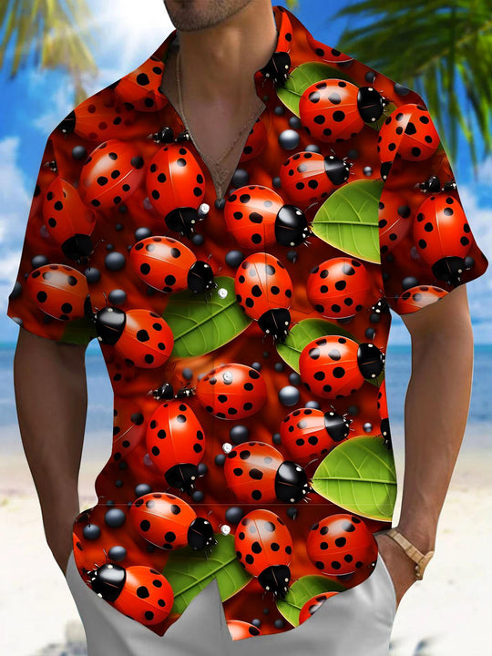 men's Hawaiian shirt front view tropical beach vacation