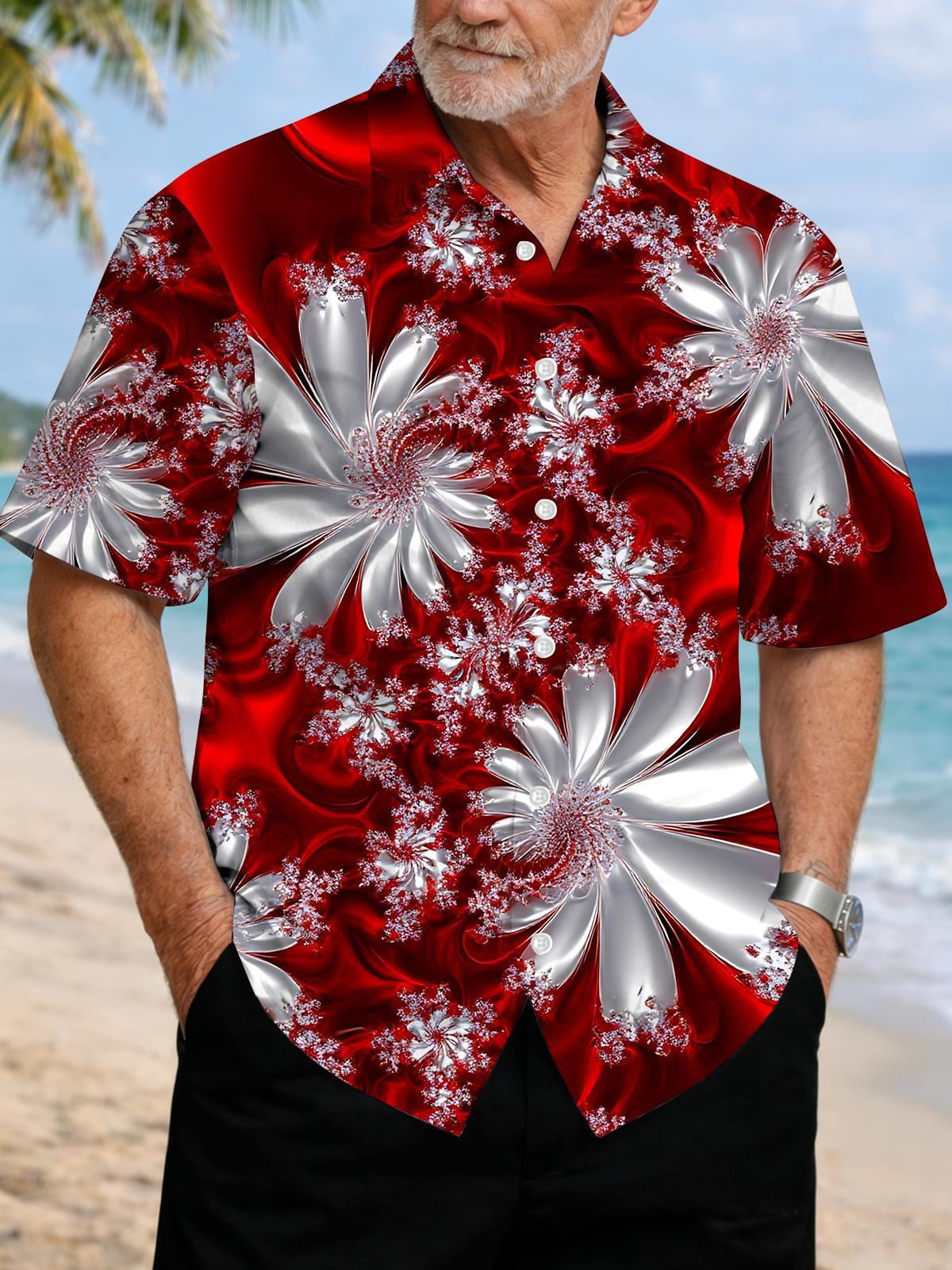 Abstract Print Men's Pocket Short Sleeve Shirts