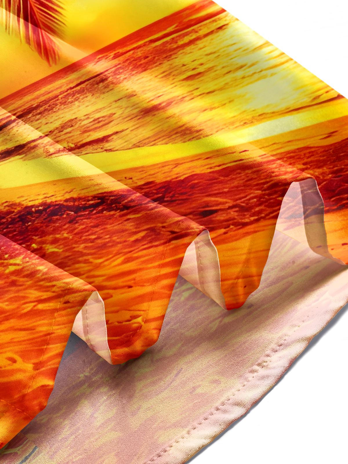 Hawaiian Coconut Tree Print Men's Pocket Short Sleeve Shirts