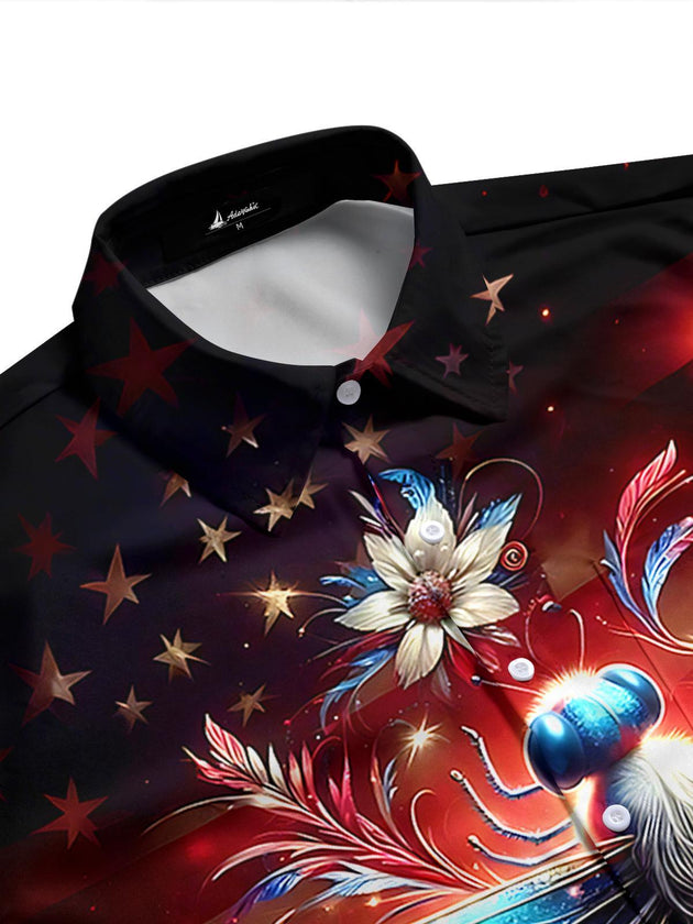 Independence Dragonfly Men's Pocket Short Sleeve Shirts