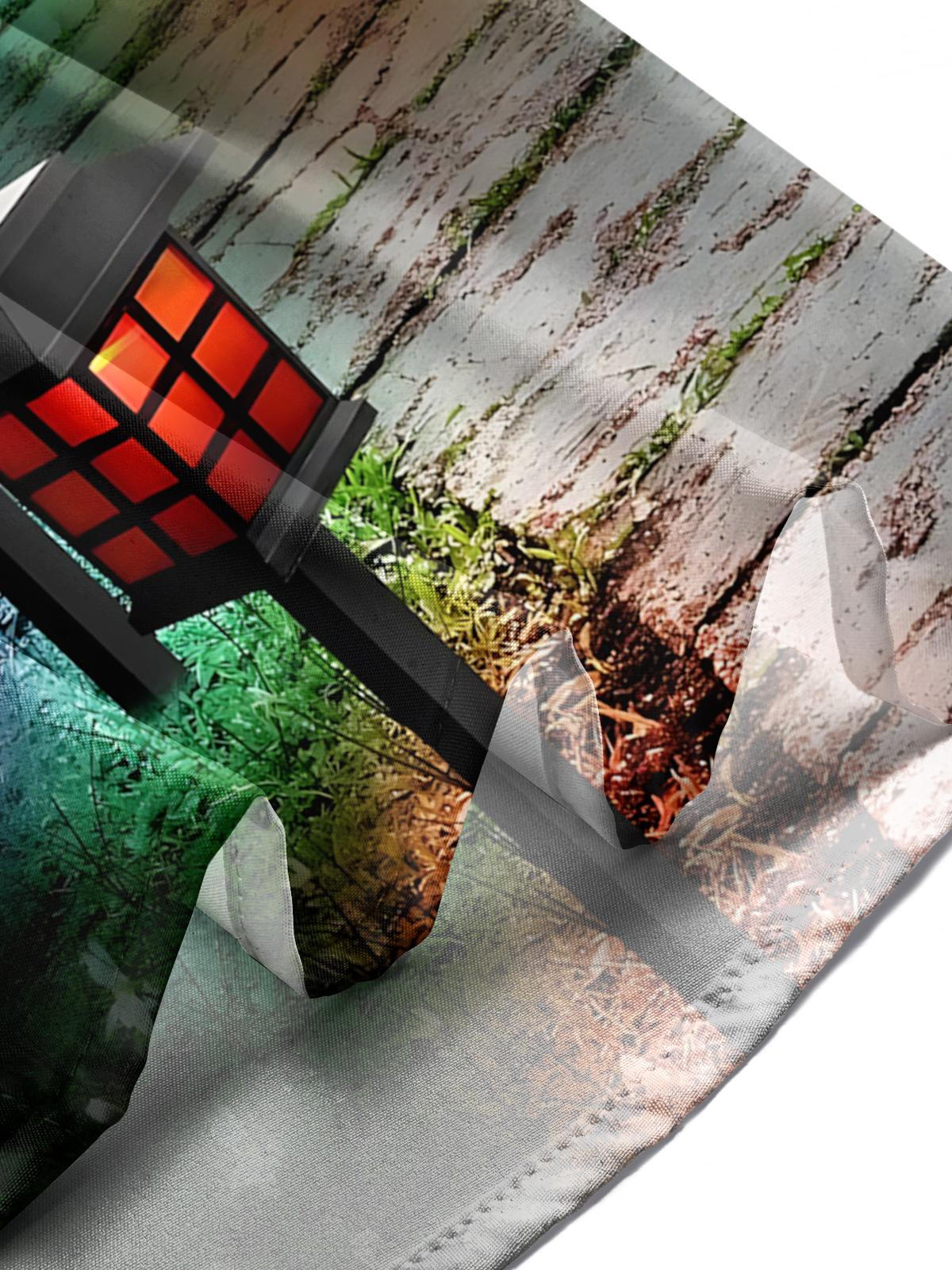 Street Lamp Print Men's Pocket Short Sleeve Shirts