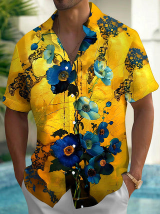 men's floral shirt front view