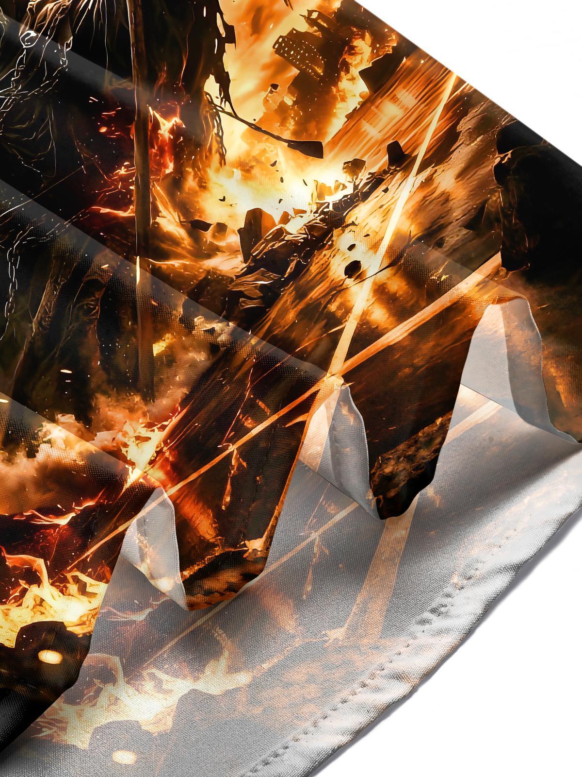 Men's dark dinosaur dunk flame reaper pocket short sleeve shirt lifestyle view