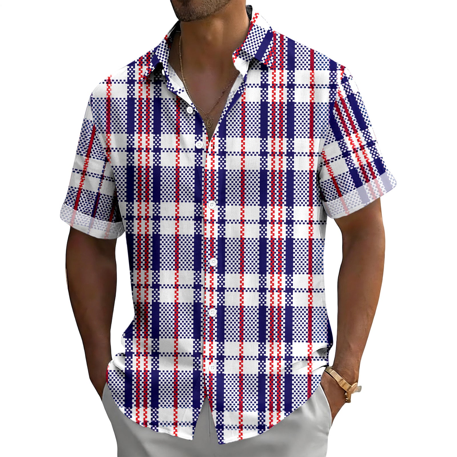 Patriotic Button Down Shirts for Men US Flag Short Sleeve Stars and Stripes Shirts Fashion Tops for Travel noble