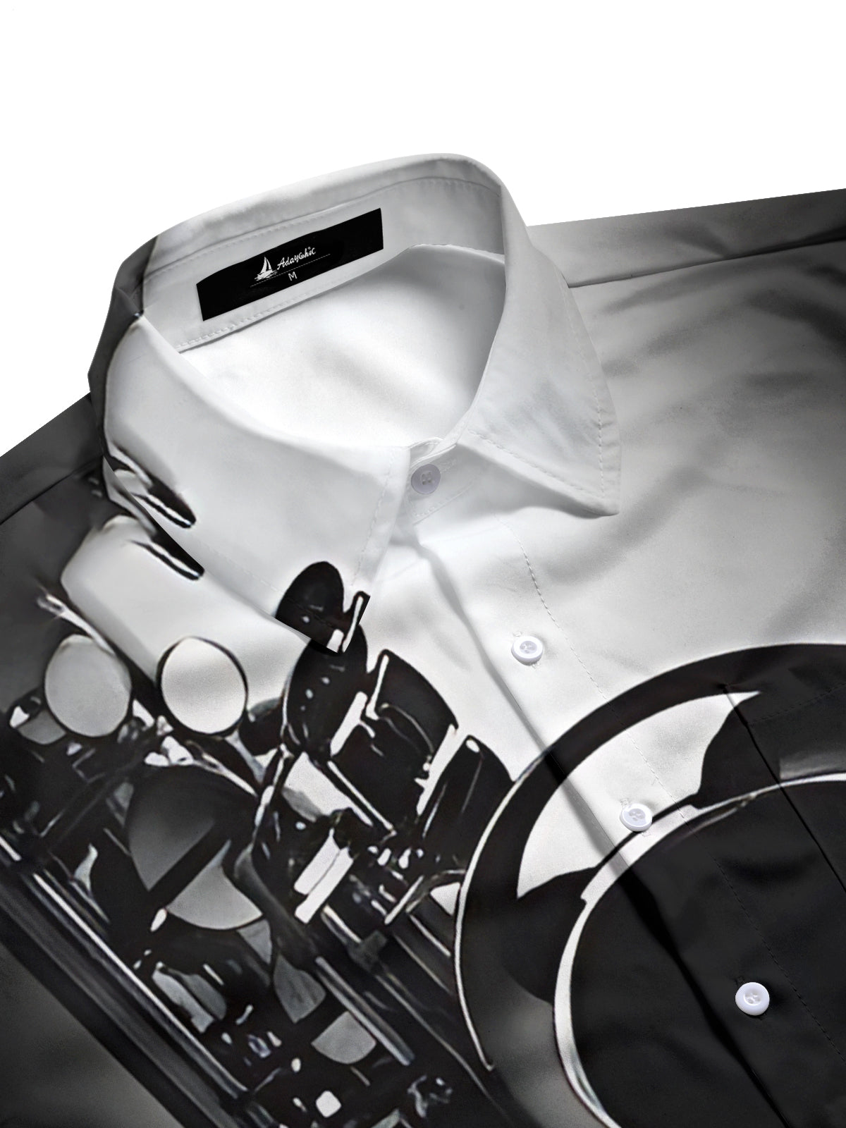 Musical Instrument Print Men's Pocket Short Sleeve Shirts