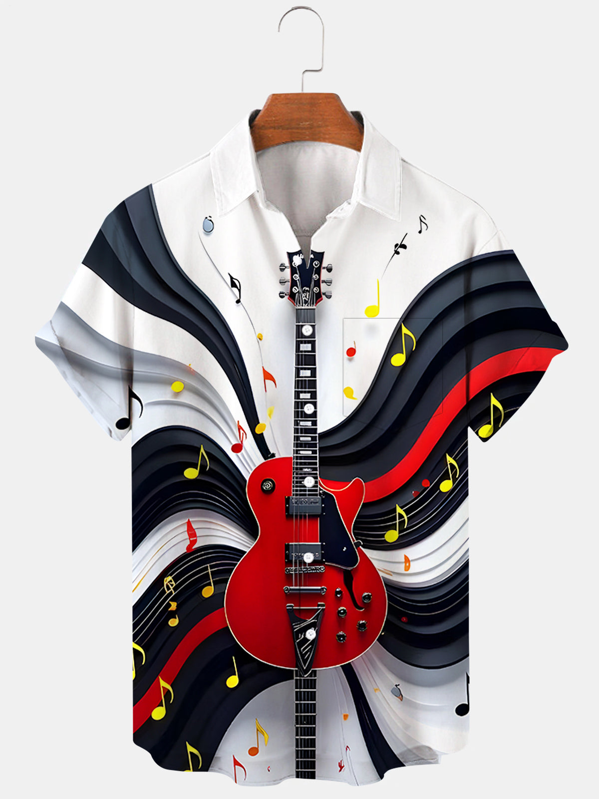Guitar Men's Pocket Short Sleeve Shirts