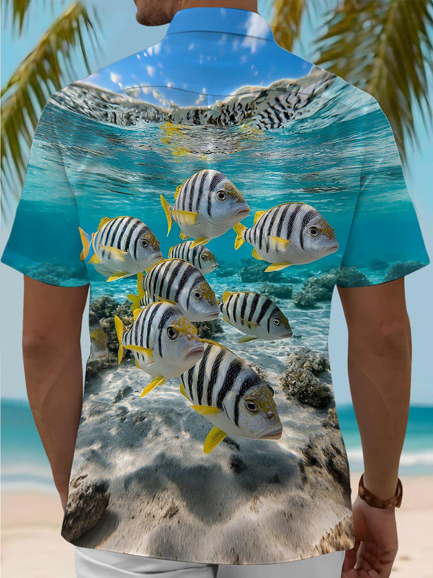 men's nautical print shirt back view
