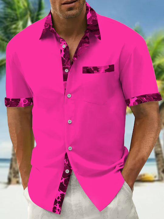 Men's abstract print short sleeve shirt front view