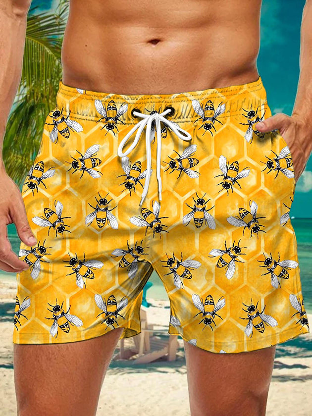 Men's Print Pocket Casual Shorts Front View