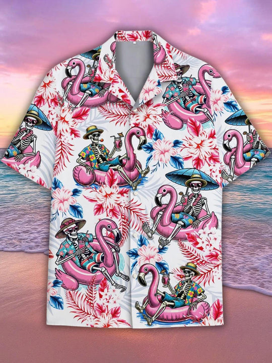 men's Hawaiian shirt front view tropical beach vacation