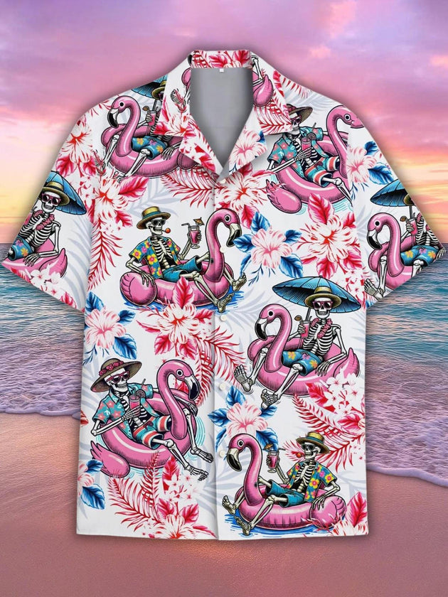 men's Hawaiian shirt front view tropical beach vacation