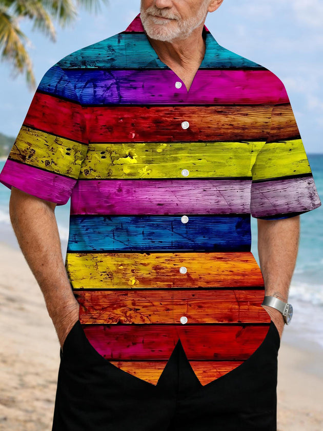 men's colorful shirt front view