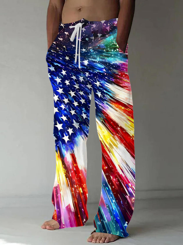 men's casual pants front view Independence Day