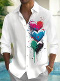 Heart Men's Pocket Long Sleeve Shirts