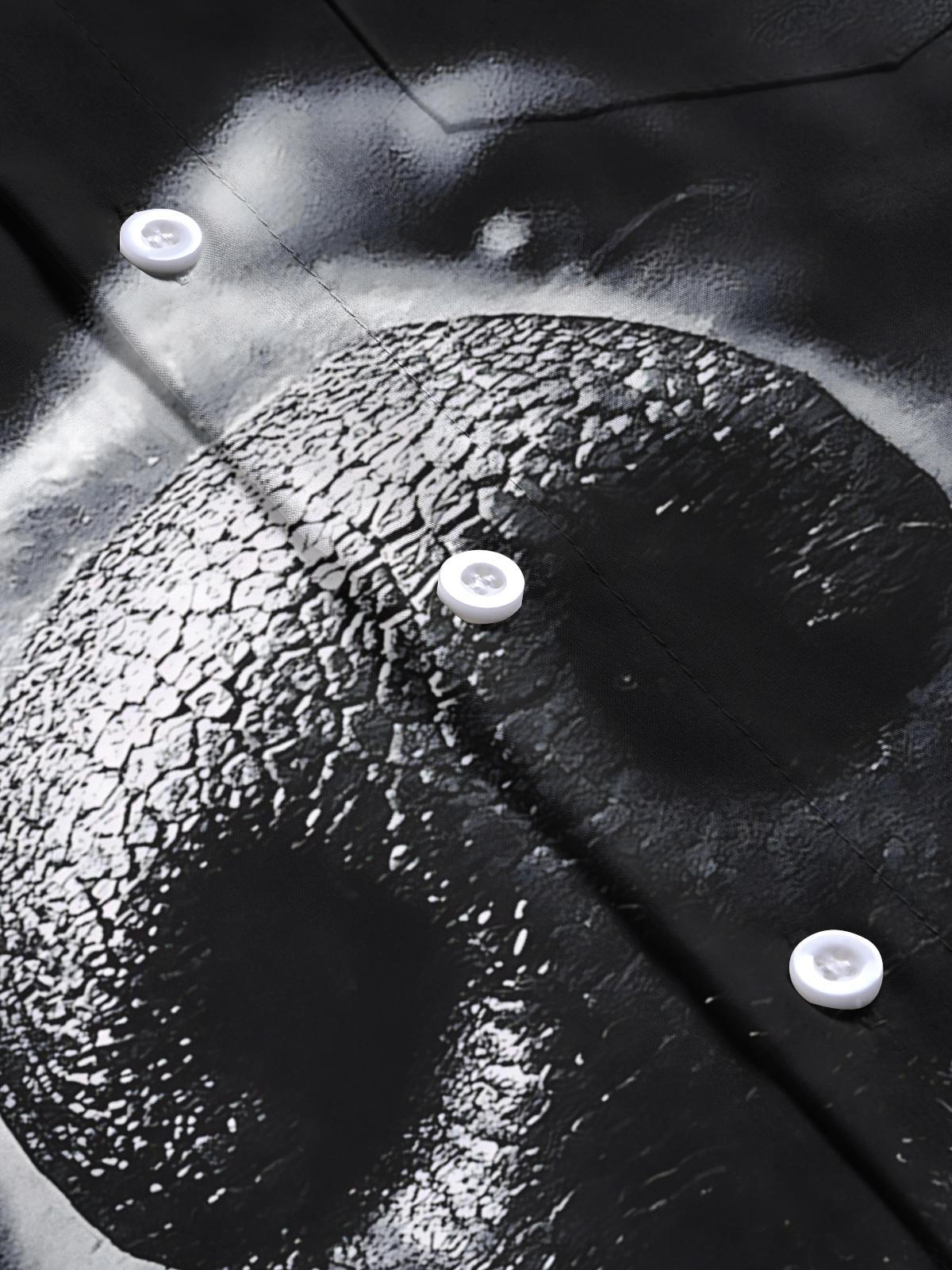 Dog Nose Print Men's Pocket Short Sleeve Shirts