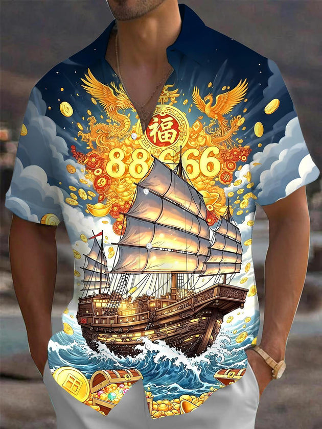 Men's pocket short sleeve shirt front view