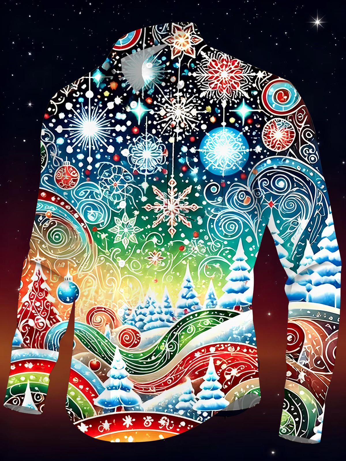 Christmas Men's Pocket Long Sleeve Shirts