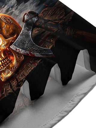 Dark Boat Crow Skull Men's Pocket Short Sleeve Shirts