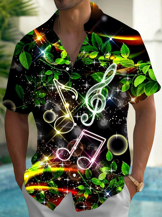 men's abstract print shirt front view