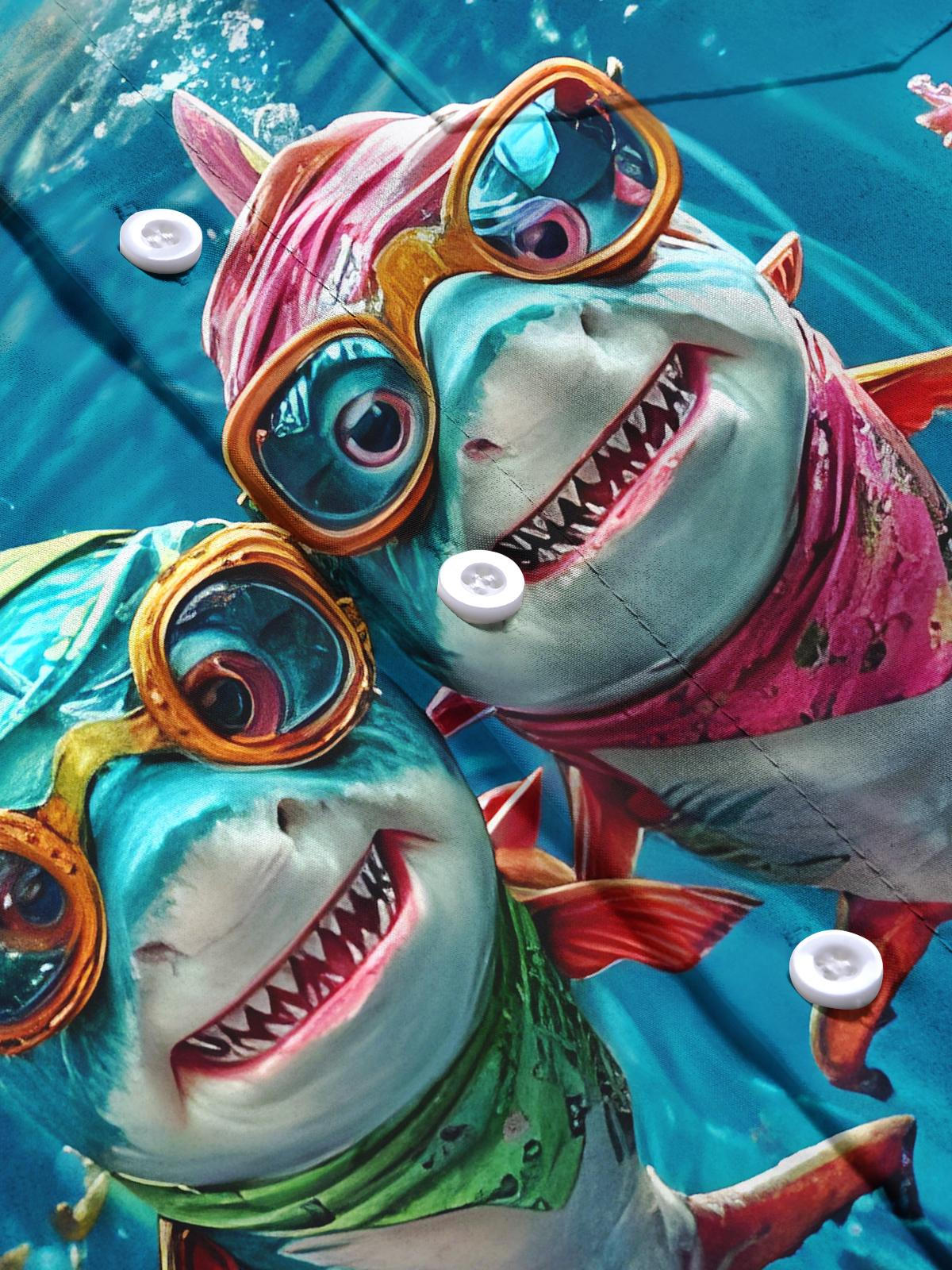 Shark Men's Pocket Short Sleeve Shirts