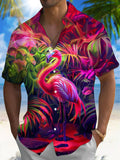 Flamingo Men's Pocket Short Sleeve Shirts