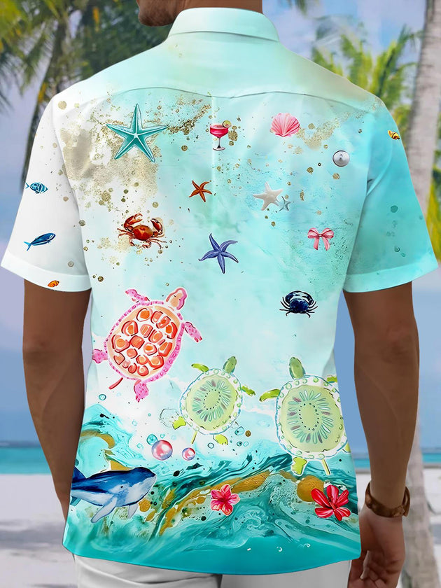 men's aloha shirt back view