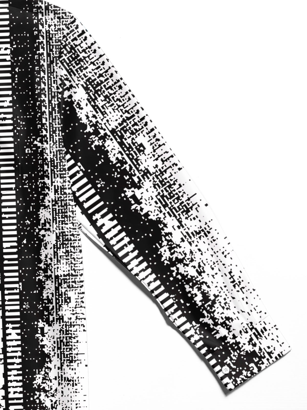 Gradient Line Print Men's Pocket Long Sleeve Shirts