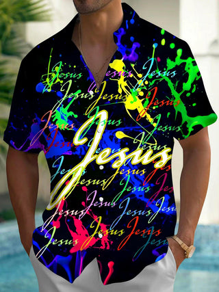 men's tie dye shirt front view