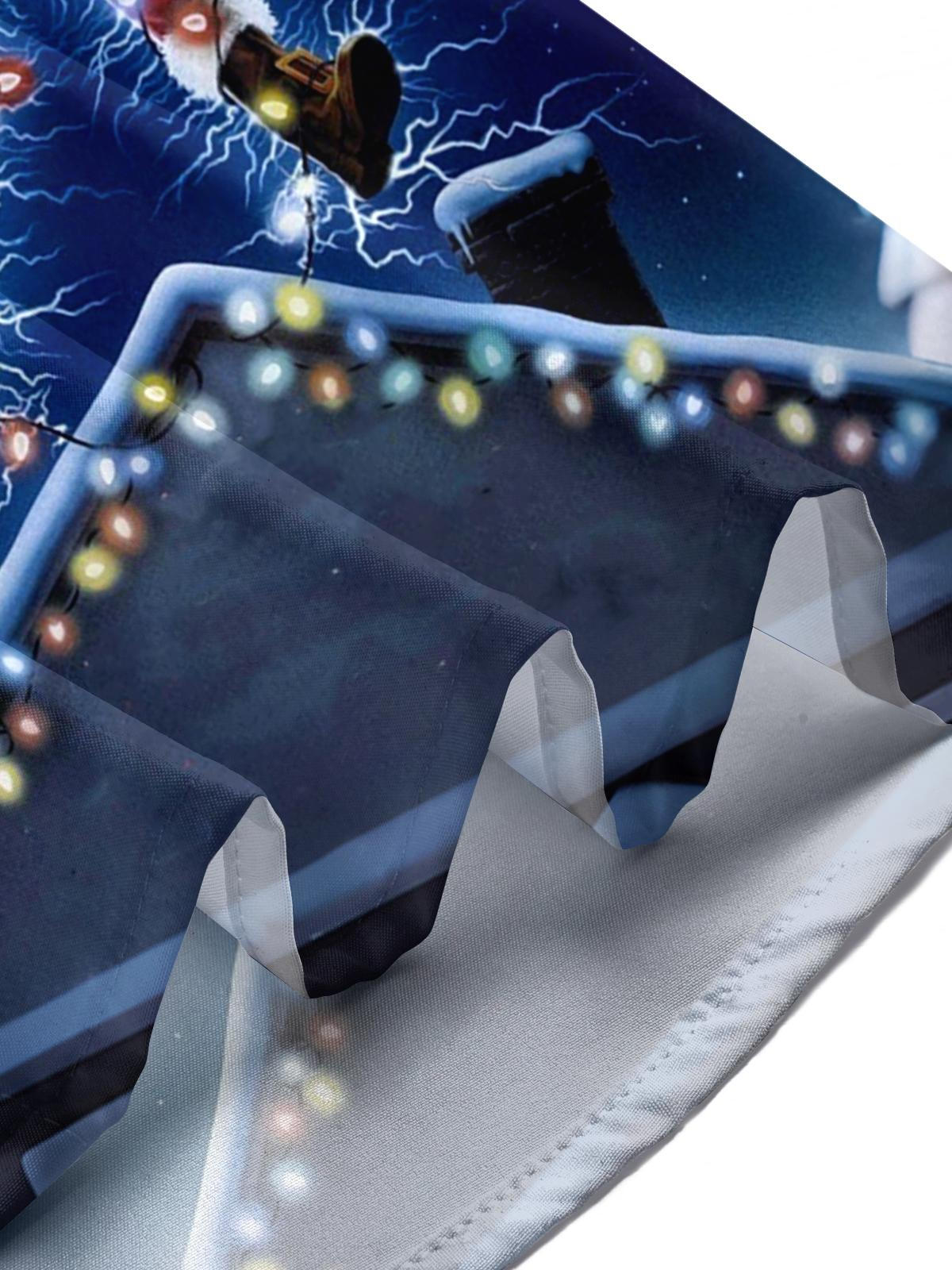 Christmas Print Men's Pocket Short Sleeve Shirts