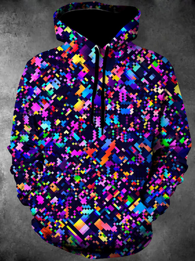 Men's tie dye long sleeve hoodie front view