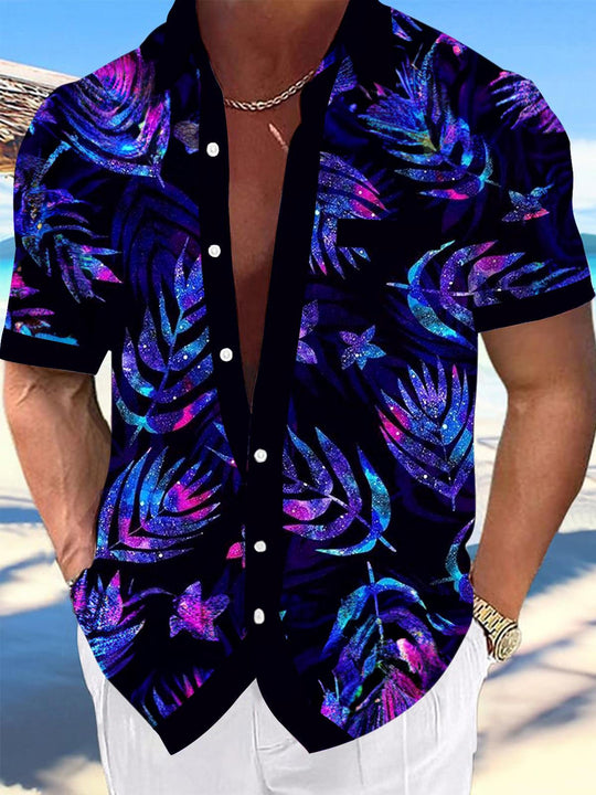 men's Hawaiian shirt front view tropical beach vacation