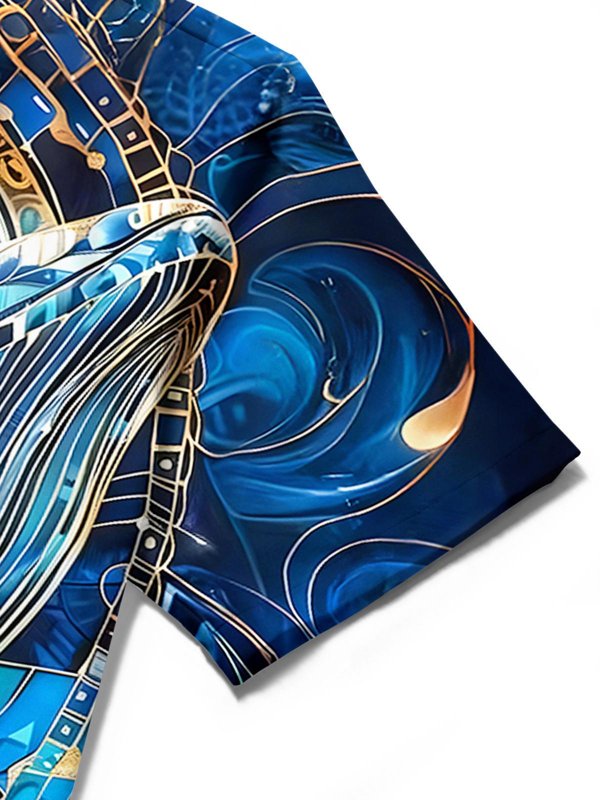 Hawaiian Whale Men's Pocket Short Sleeve Shirts